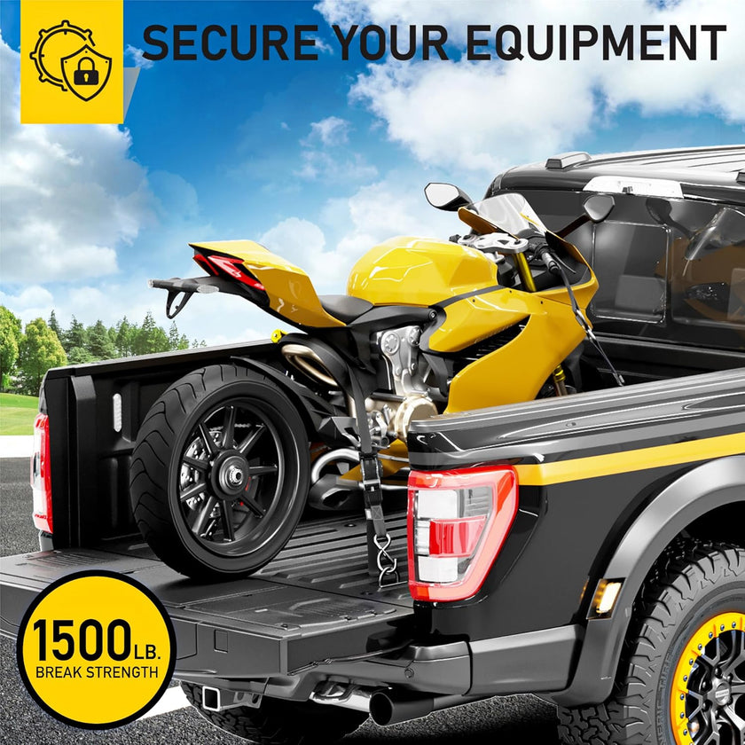 Heavy Duty Retractable Ratchet Straps - 4 Pack - 1