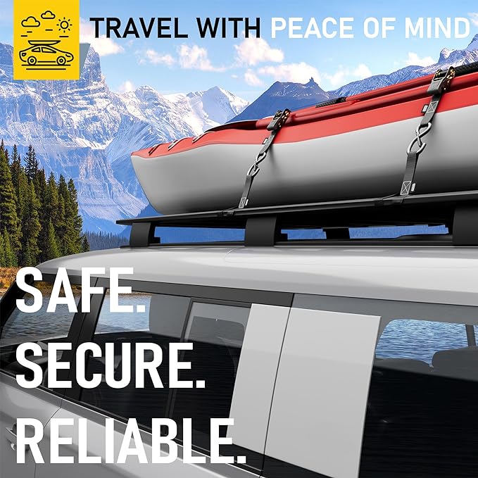 AUGO Ratchet Tie Down Straps -2 PK– 15 FT – Break Strength – Safety Lock S Hooks –for Moving Cargo, Appliances, Lawn Equipment, Motorcycle – Includes 1 Bungee Cord, 2 Soft Loops, Storage Bag