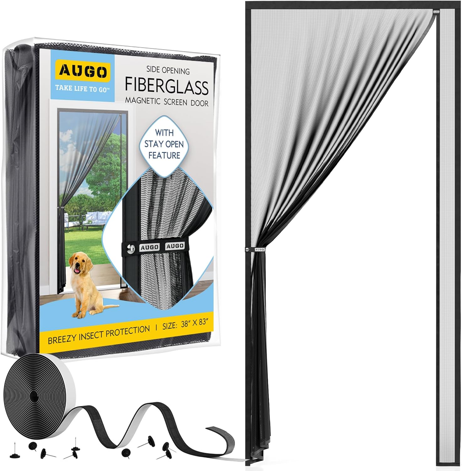 Fiberglass Side Opening Magnetic Screen Door