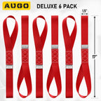 Heavy Duty Soft Loop Tie Down Straps - 6 Pack - 1.5" x 17" - 10000 Lb Break Strength