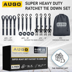 Heavy Duty Ratchet Straps - 4 Pack - 1.5" x 10 Ft - 4400 Lb Break Strength