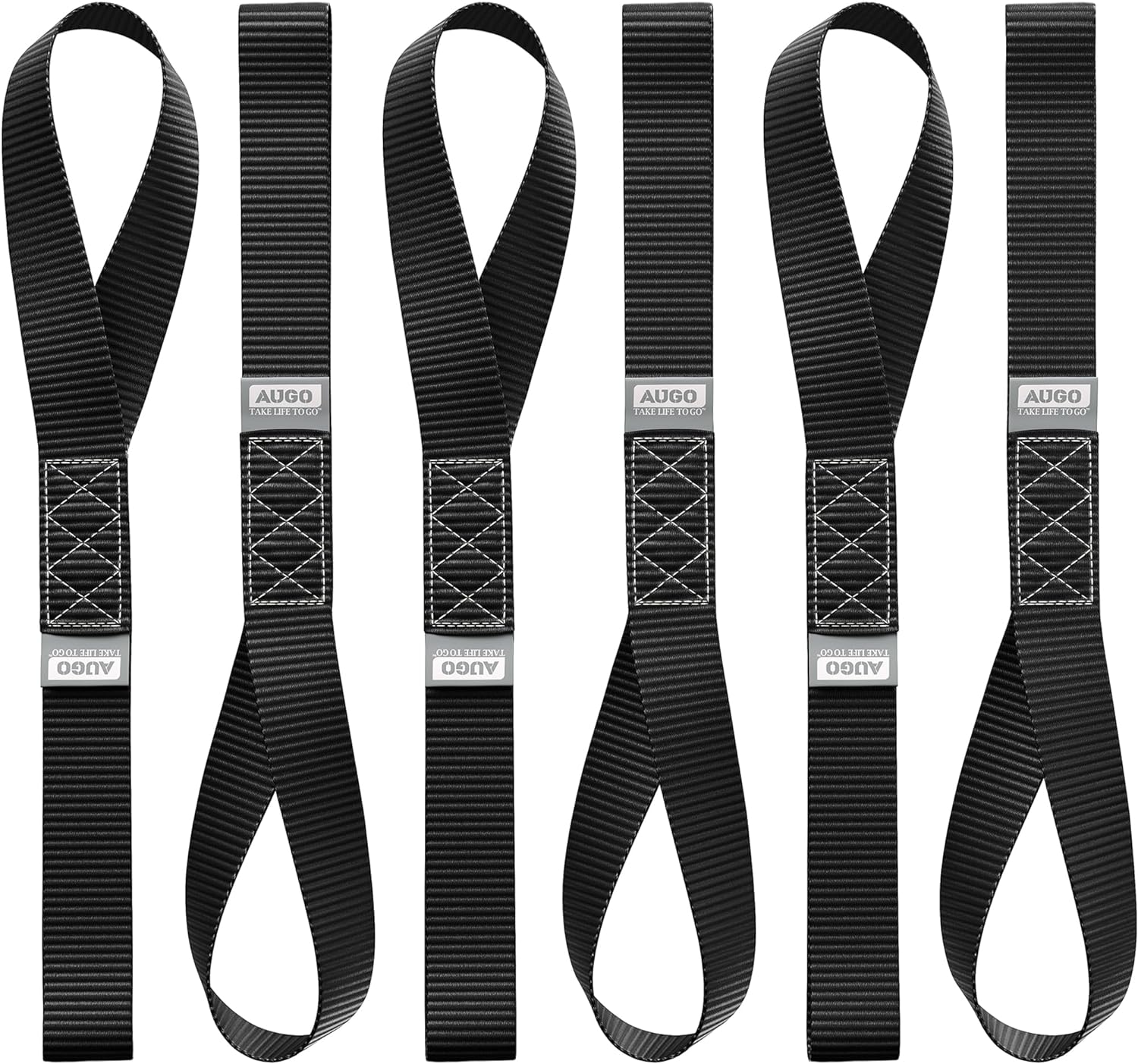 Heavy Duty Soft Loop Tie Down Straps - 6 Pack - 1.5" x 17" - 10000 Lb Break Strength