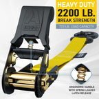 Ratchet Straps - 4 Pack - 1" x 15 Ft - 2200 Lb Break Strength