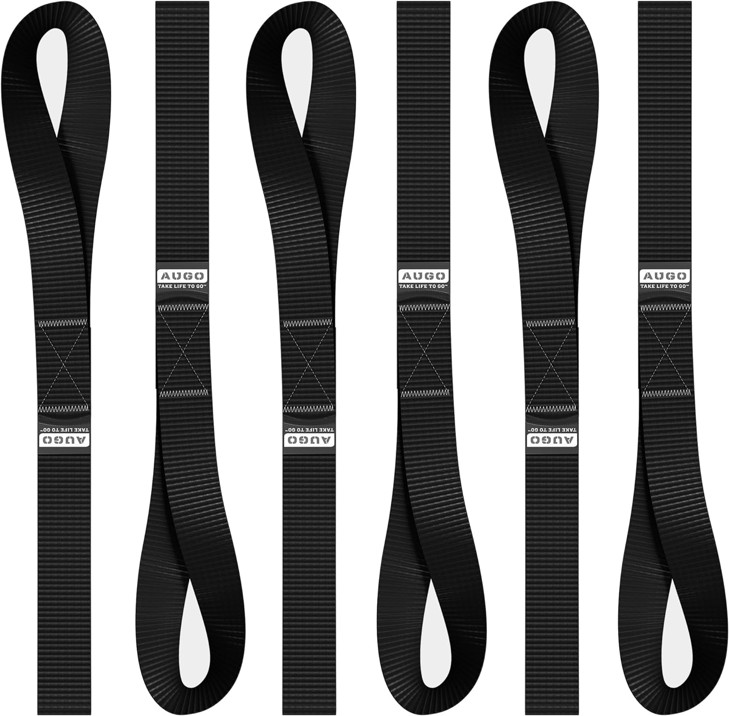 Soft Loop Tie Down Straps - 6 Pack - 1" x 12" - 4500 Lb Break Strength