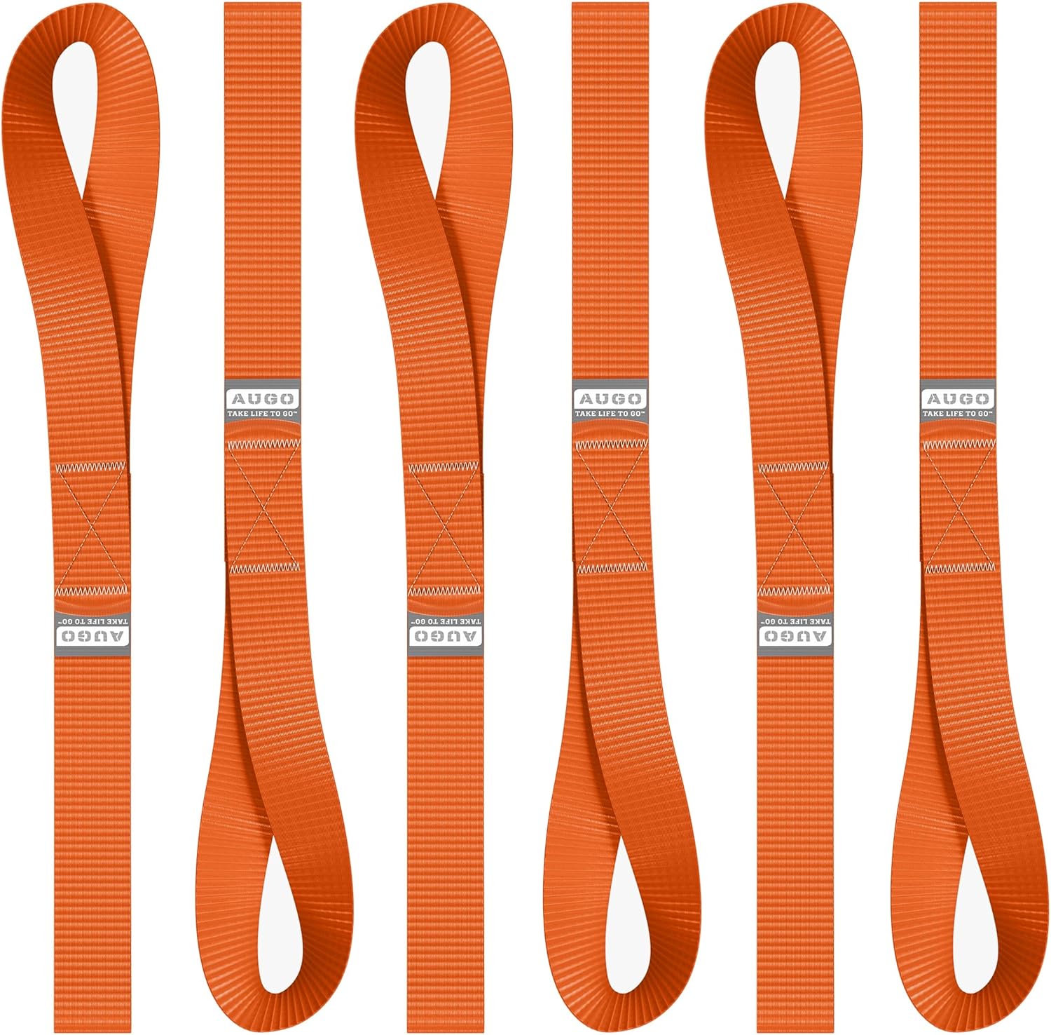 Soft Loop Tie Down Straps - 6 Pack - 1" x 12" - 4500 Lb Break Strength