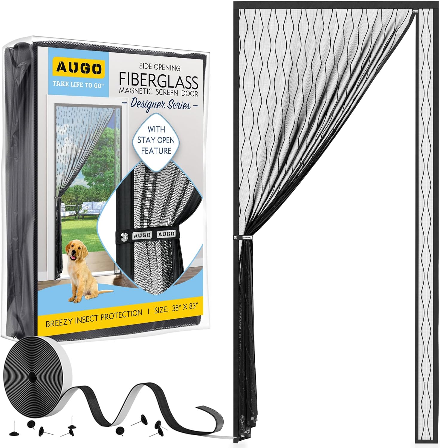 Fiberglass Side Opening Magnetic Screen Door