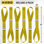 Heavy Duty Soft Loop Tie Down Straps - 6 Pack - 1.5" x 17" - 10000 Lb Break Strength