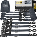 Heavy Duty Ratchet Straps - 4 Pack - 1.5" x 10 Ft - 4400 Lb Break Strength