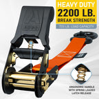 Ratchet Straps - 4 Pack - 1" x 15 Ft - 2200 Lb Break Strength