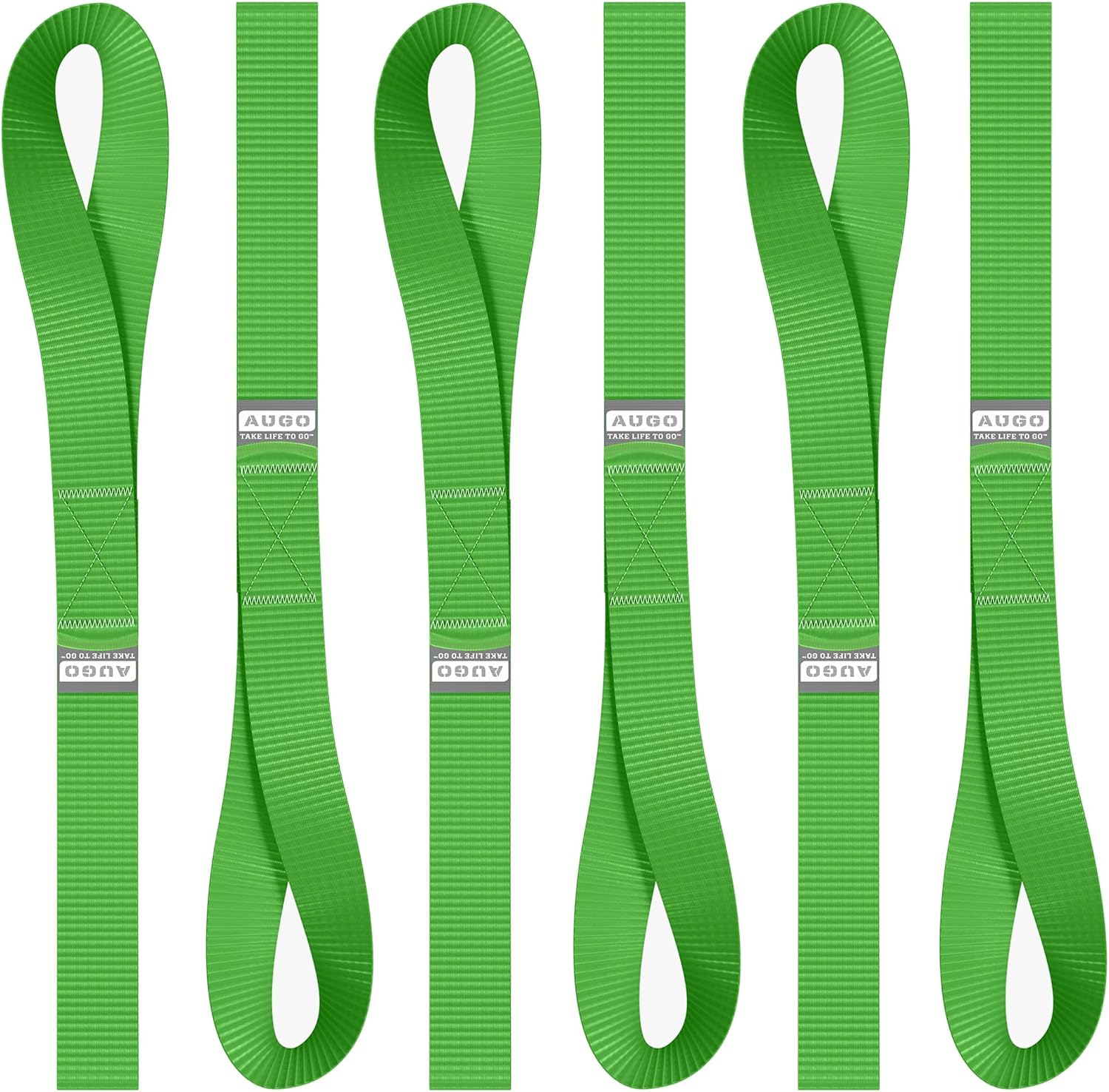Soft Loop Tie Down Straps - 6 Pack - 1" x 12" - 4500 Lb Break Strength