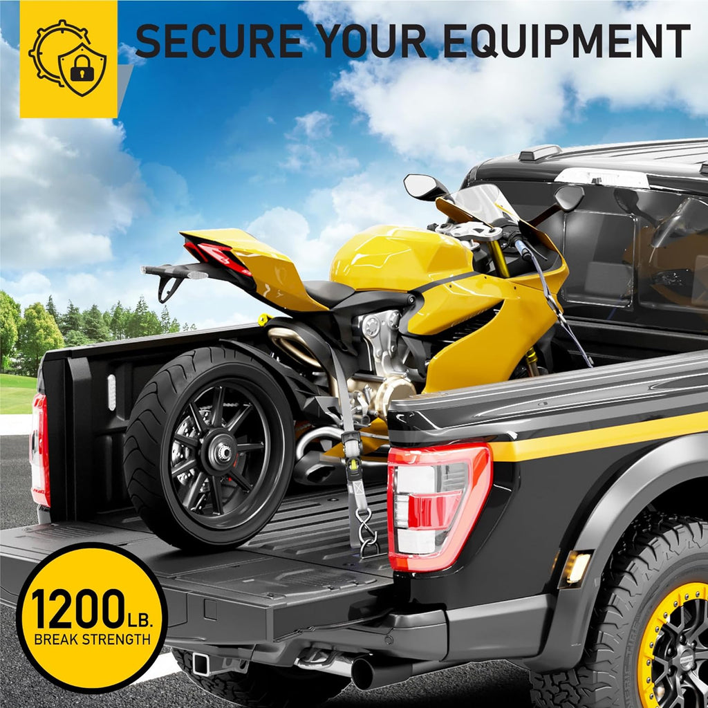 Retractable Ratchet Straps - 2 Pack - 1" x 10 Ft - 1200 Lb Break Strength