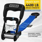 Heavy Duty Ratchet Straps - 4 Pack - 1.5" x 10 Ft - 4400 Lb Break Strength