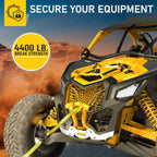 Heavy Duty Ratchet Straps - 4 Pack - 1.5" x 15 Ft - 4400 Lb Break Strength