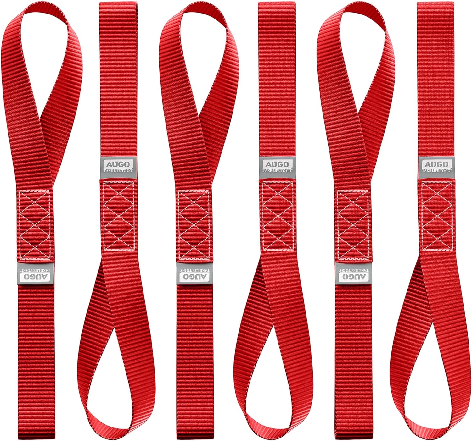 Heavy Duty Soft Loop Tie Down Straps - 6 Pack - 1.5" x 17" - 10000 Lb Break Strength