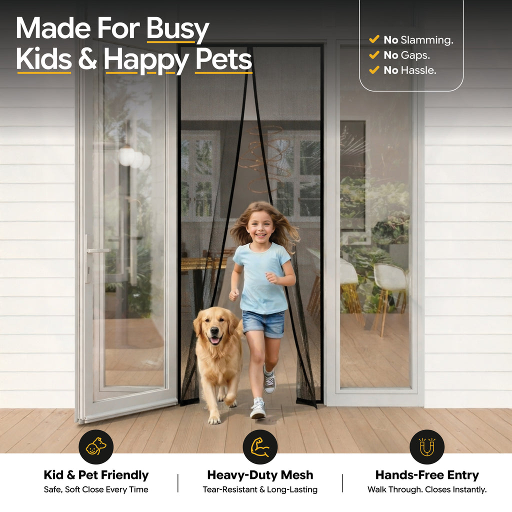Heavy Duty Magnetic Mesh Screen Door