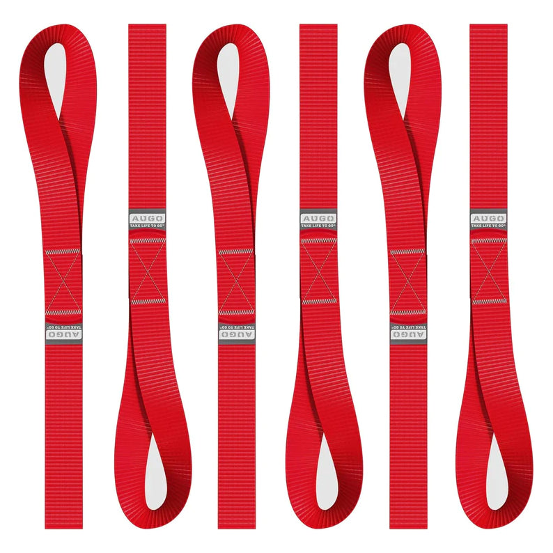 Soft Loop Tie Down Straps - 6 Pack - 1" x 12" - 4500 Lb Break Strength