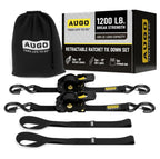 Retractable Ratchet Straps - 2 Pack - 1" x 10 Ft - 1200 Lb Break Strength