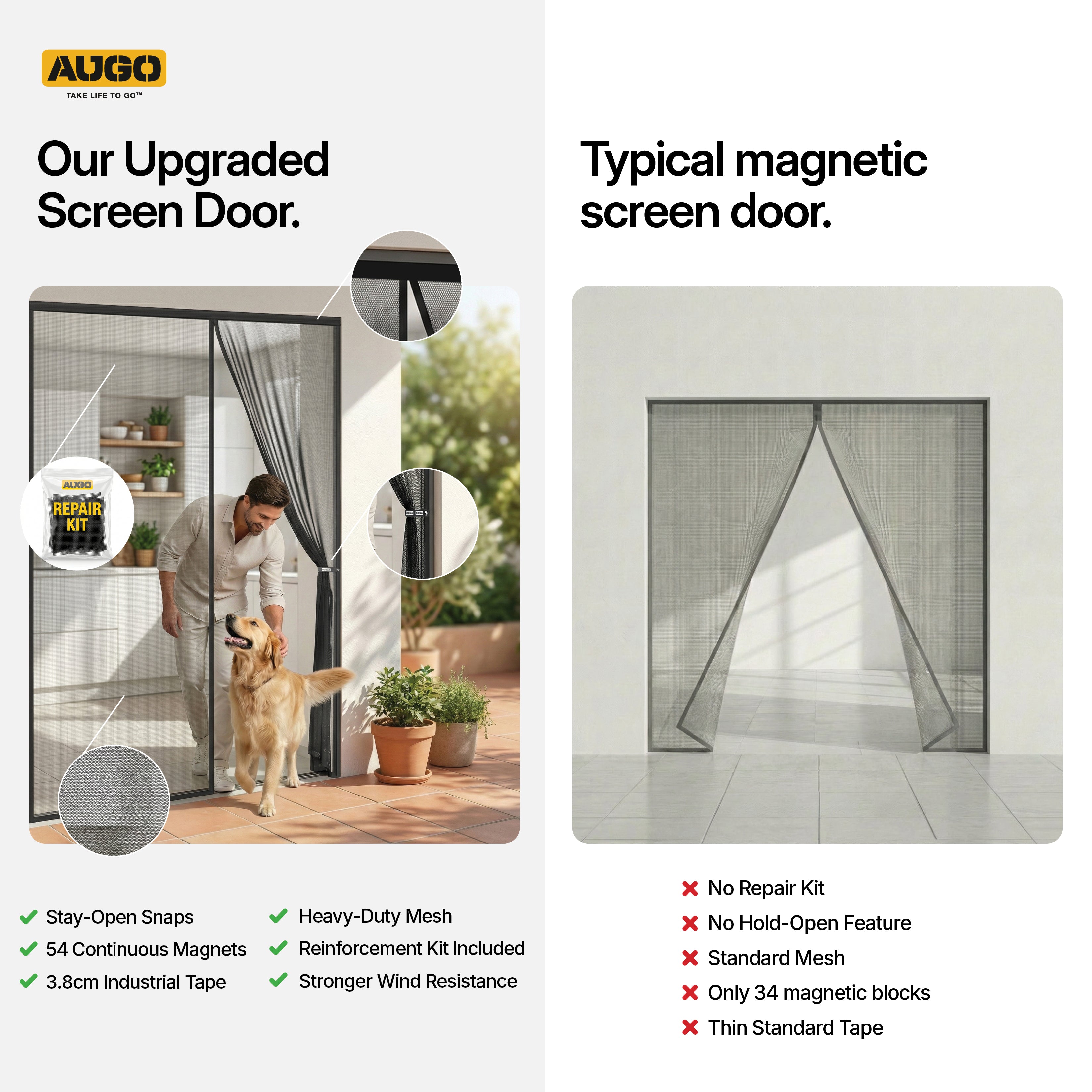 Heavy Duty Magnetic Mesh Screen Door